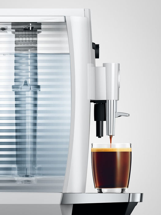 Jura E4 Super Automatic Espresso Machine - Piano White