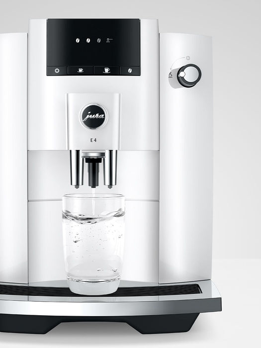Jura E4 Super Automatic Espresso Machine - Piano White